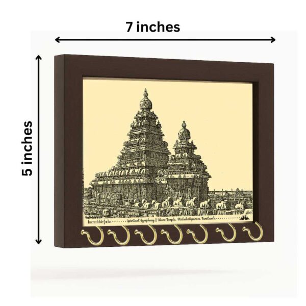 Canvas Key Holder - Sea shore Temple Mahabalipuram