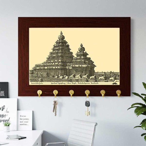 Shore Temple Mahabalipuram Canvas Key Holder - A Perfect Souvenir from Tamil Nadu - Image 3