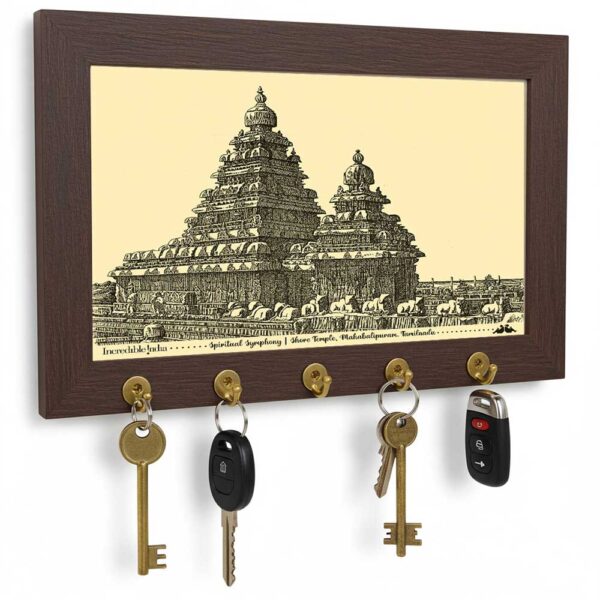 Canvas Key Holder for Wall – Painting Frame with Brass Hooks