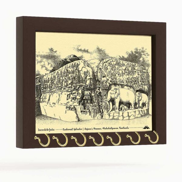 Arjuna’s Penance Canvas Key Holder Mahabalipuram Souvenir