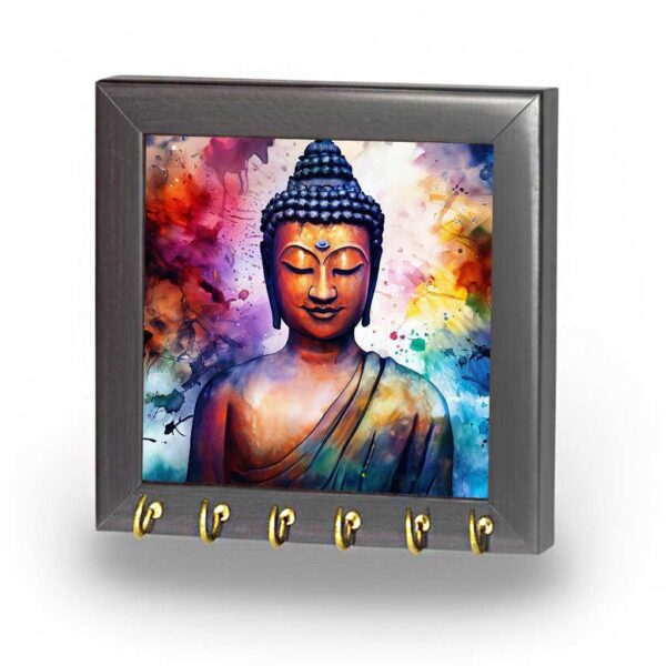 Buddha Wall Decor with Brass Hooks