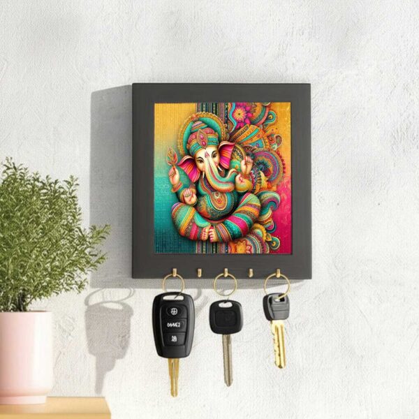 Ganesha Wall Decor – Vibrant Canvas Art for Auspicious Spaces - Image 3