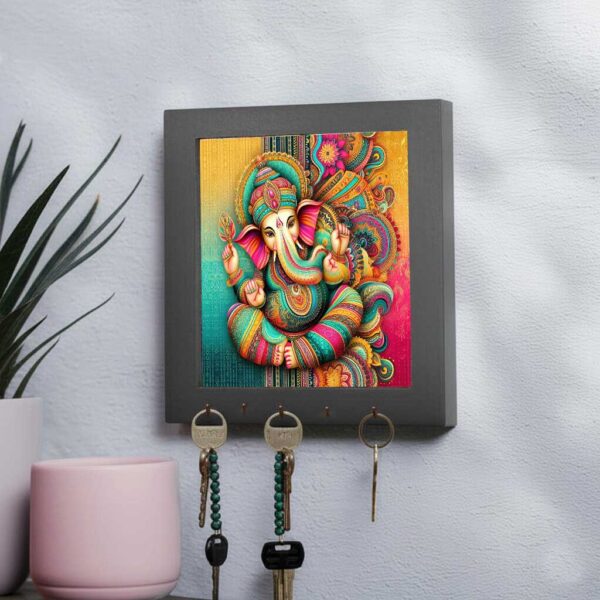 Ganesha Wall Decor – Vibrant Canvas Art for Auspicious Spaces - Image 2