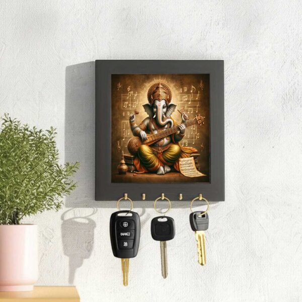 Ganesha Home Decor Canvas – Divine Musical Wall Art for Soulful Spaces - Image 3