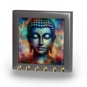 Buddha wall hanging canvas with brass hooks and calming artwork for spiritual decor