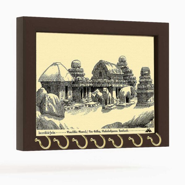 Five Rathas Canvas Key Holder Mahabalipuram Souvenir