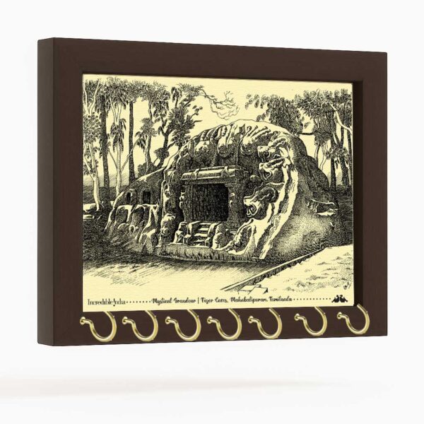 Tiger Caves Canvas Key Holder Mahabalipuram Souvenir