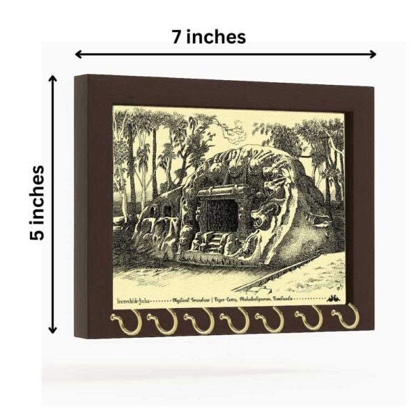 Tiger Caves Mahabalipuram Canvas Key Holder - An Artistic Souvenir from Tamil Nadu - Image 5