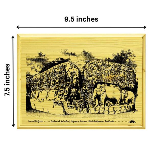 Arjuna’s Penance – Mahabalipuram Wooden Souvenir - Image 7