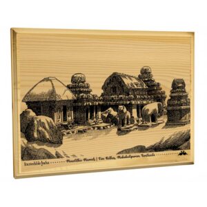 Five Rathas Mahabalipuram Wood Art