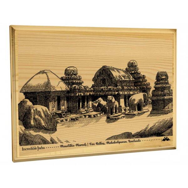 Five Rathas Mahabalipuram Wood Art
