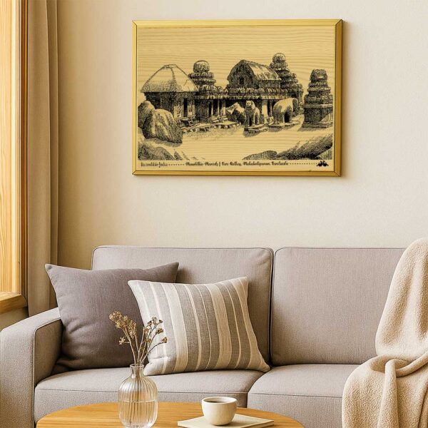Five Rathas Mahabalipuram Wooden Souvenir - Image 4