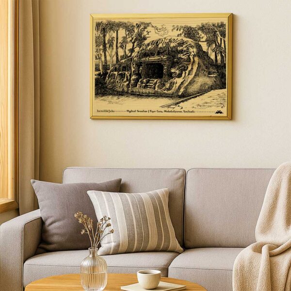 Tiger Caves – Mahabalipuram Wooden Souvenir - Image 4