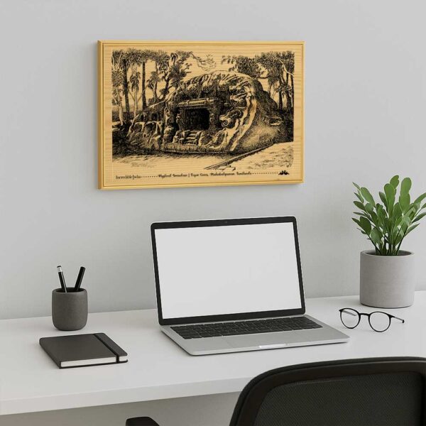 Tiger Caves – Mahabalipuram Wooden Souvenir - Image 2