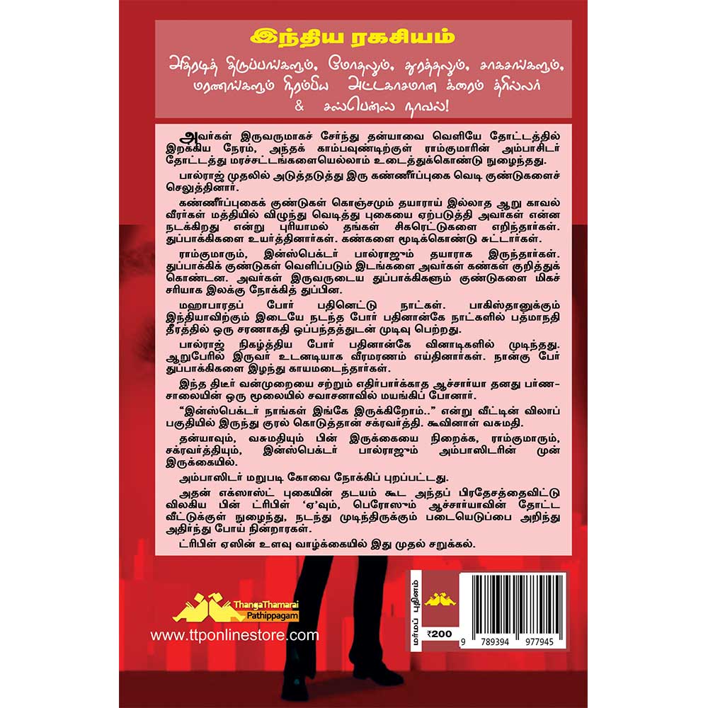 Tamil Spy Thriller Indhiya Ragasiyam Novel by Subha